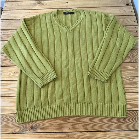 Brooks Brothers V Neck Sweater Size Large Men’s Lime Green - Picture 1 of 8